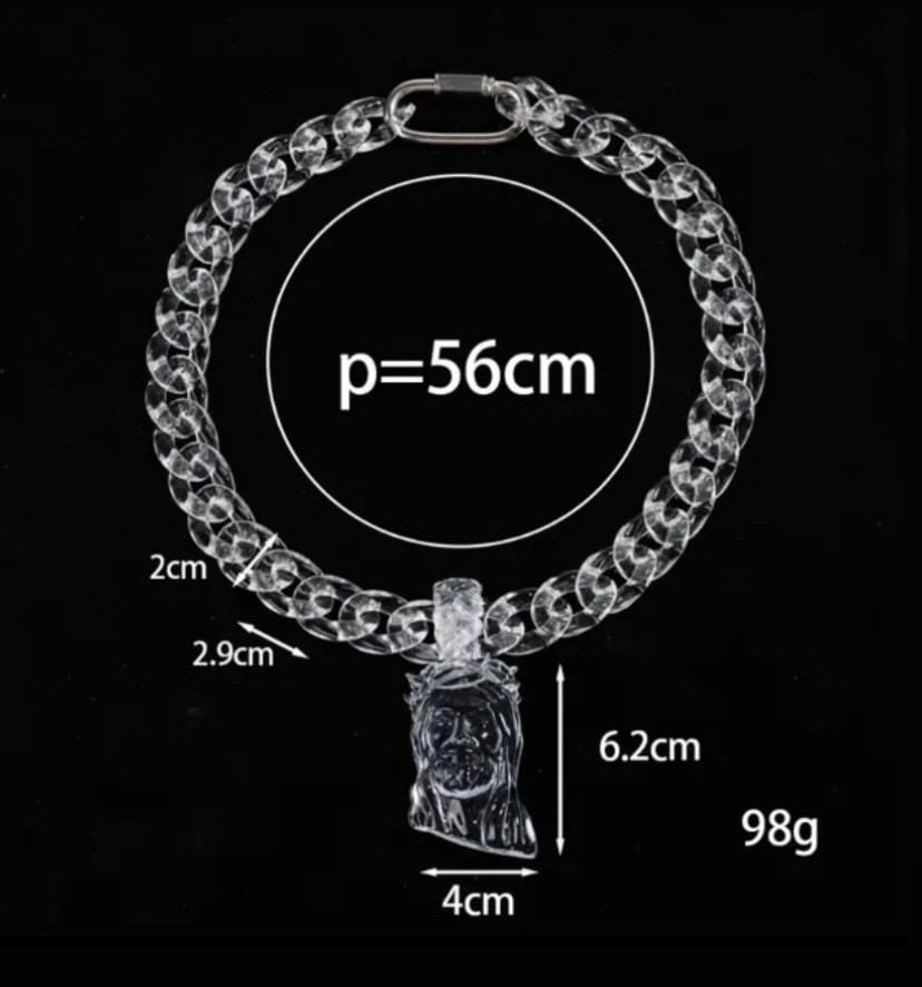 JESUS CLEAR NECKLACE