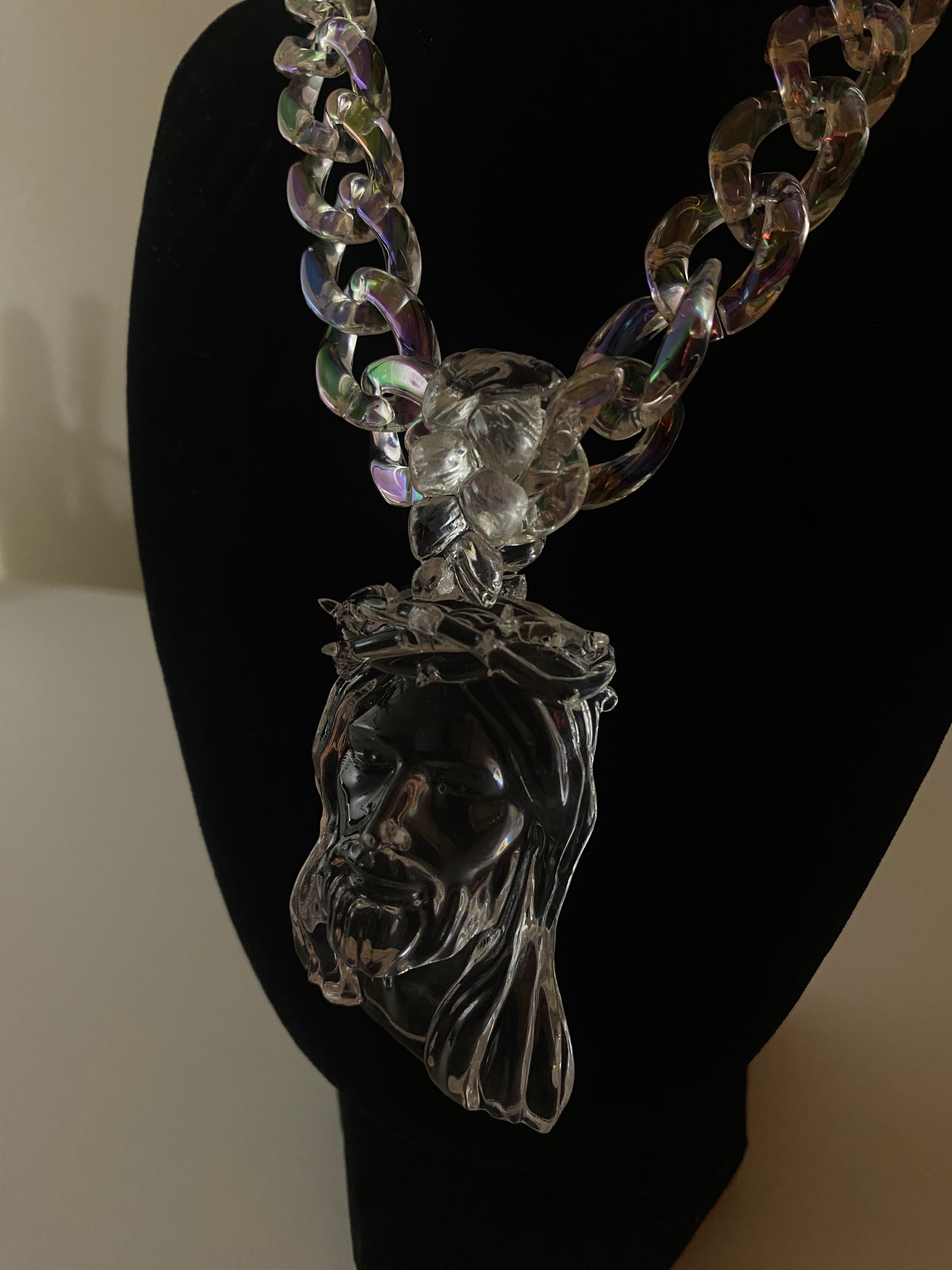 Clear Jesus X-ray necklace