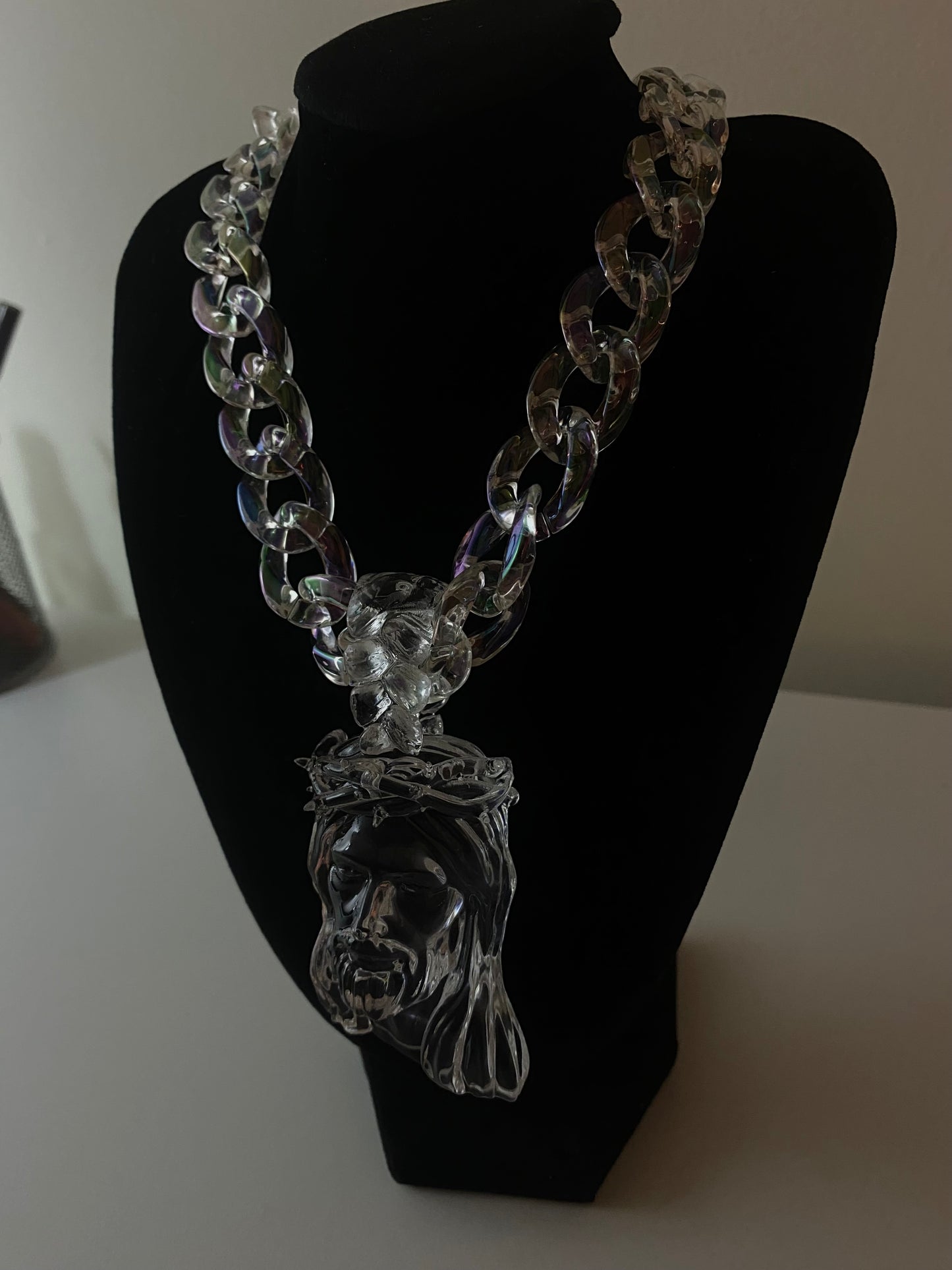 Clear Jesus X-ray necklace