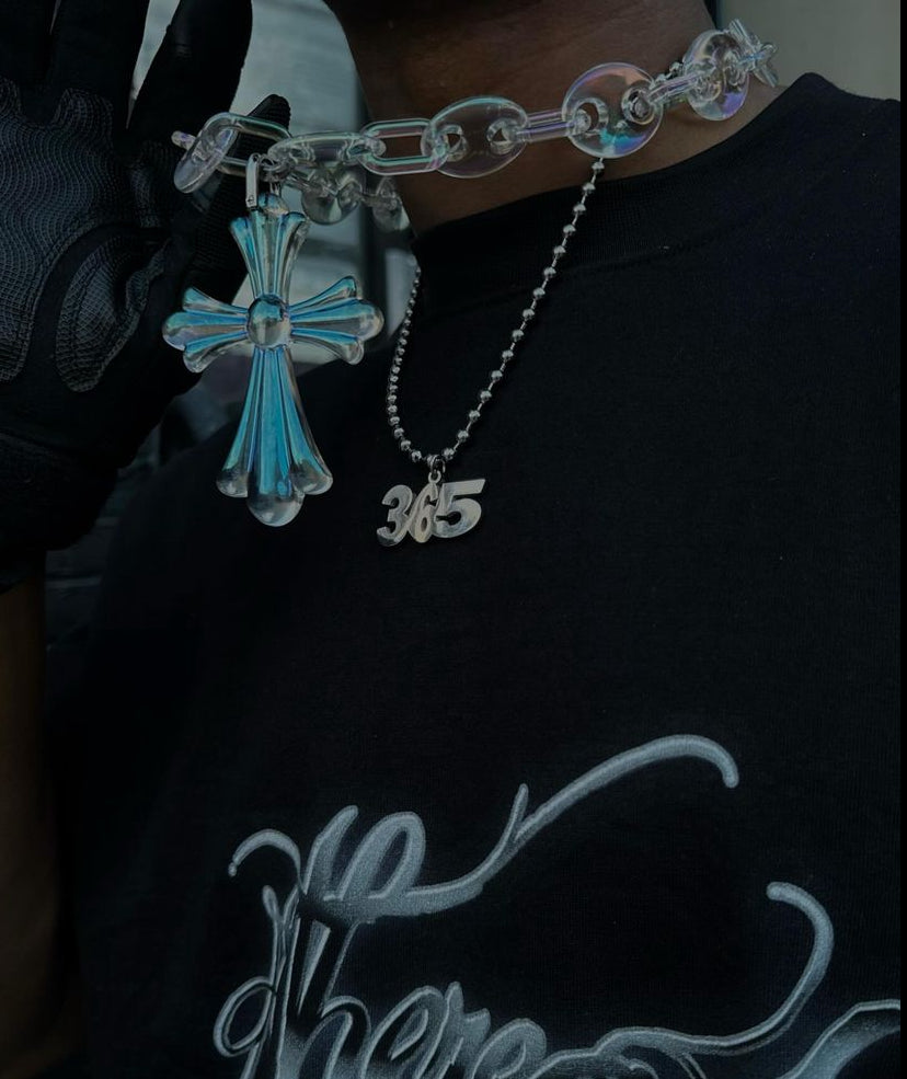 COLLIER À MAILLONS CROISÉS TRANSPARENTS AUX RAYONS X
