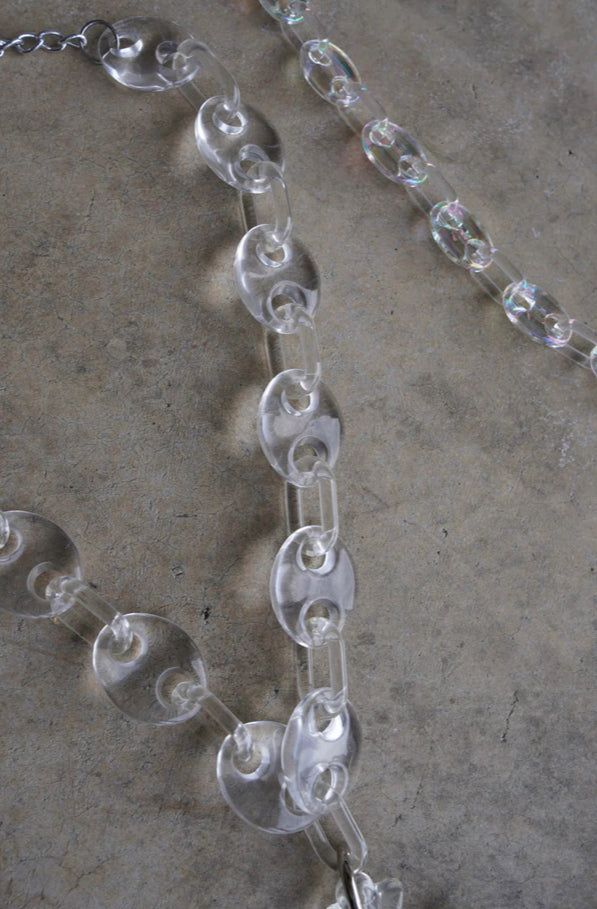 COLLIER À MAILLONS CROISÉS TRANSPARENTS AUX RAYONS X