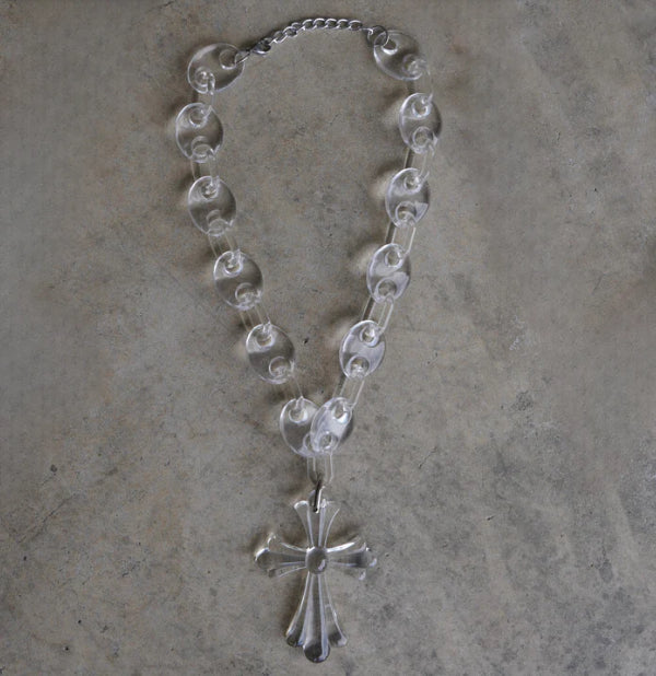 X-RAY CLEAR CROSS LINK NECKLACE